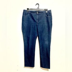 Lafayette‎ 148 New York High Rise Straight Leg Plus Size Stretch Denim Jeans 16